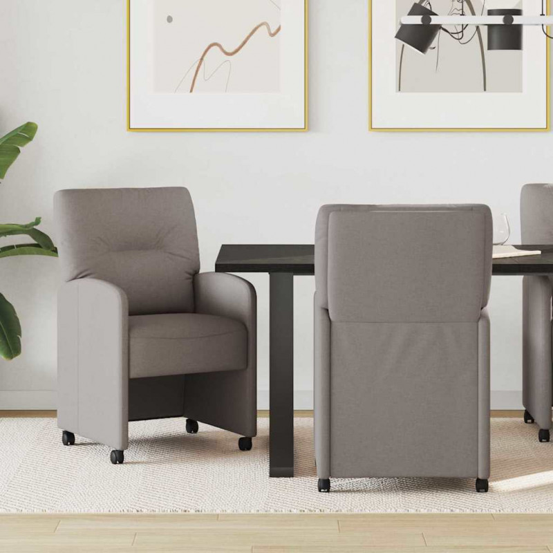 Krzesełka jadalne na kółkach 2 pcs Ciemnoszary 57 x 67 x 95 cm