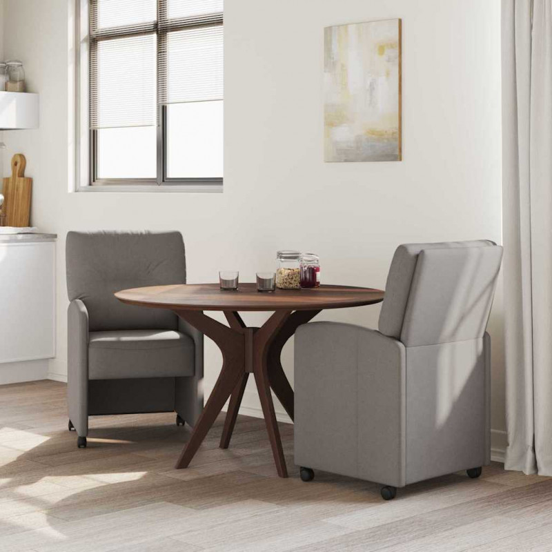 Krzesełka jadalne na kółkach 2 pcs Ciemnoszary 57 x 67 x 95 cm