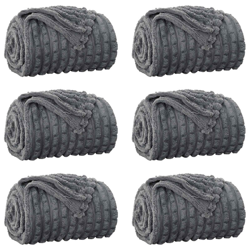 Koce narzutowe 6 pcs Ciemnoszary 270 x 240 cm Polar