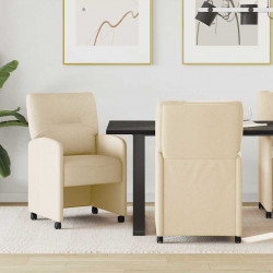 Krzesełka jadalne na kółkach 2 pcs Kremowy 57 x 67 x 95 cm