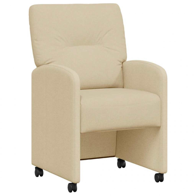 Krzesełka jadalne na kółkach 2 pcs Kremowy 57 x 67 x 95 cm