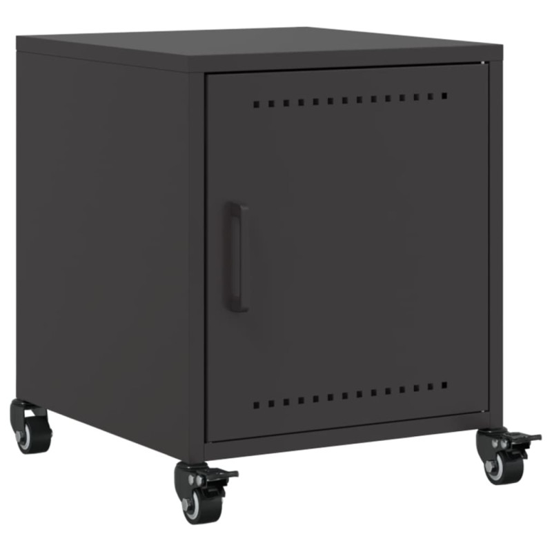 Szafki nocne, 2 szt., czarne, 36x39x43,5 cm, stal