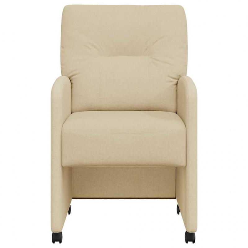 Krzesełka jadalne na kółkach 2 pcs Kremowy 57 x 67 x 95 cm