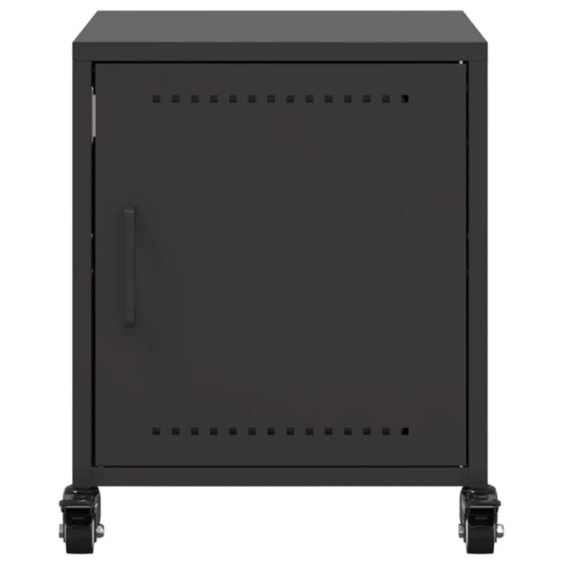 Szafki nocne, 2 szt., czarne, 36x39x43,5 cm, stal