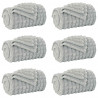 Koce narzutowe 6 pcs Szary 150 x 130 cm Polar