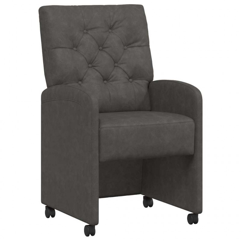 Krzesełka jadalne na kółkach 2 pcs Czarny 58 x 67 x 97 cm
