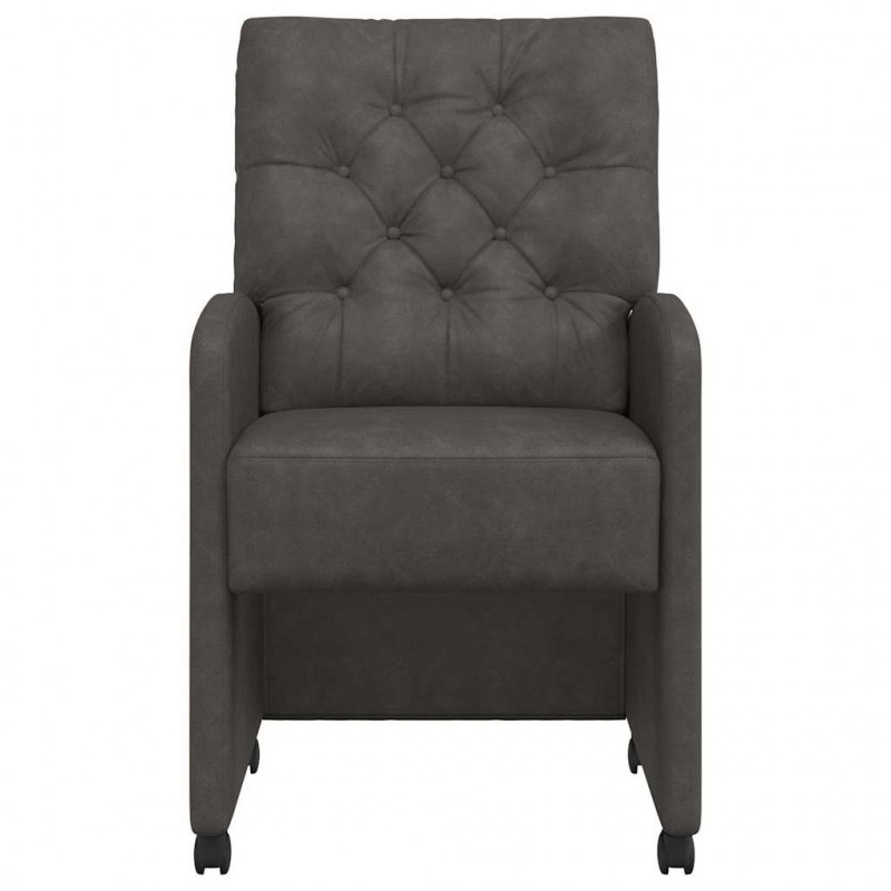 Krzesełka jadalne na kółkach 2 pcs Czarny 58 x 67 x 97 cm