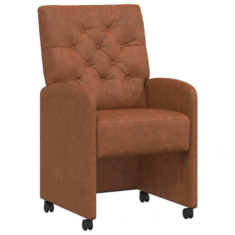 Krzesełka jadalne na kółkach 2 pcs Brązowy 58 x 67 x 97 cm
