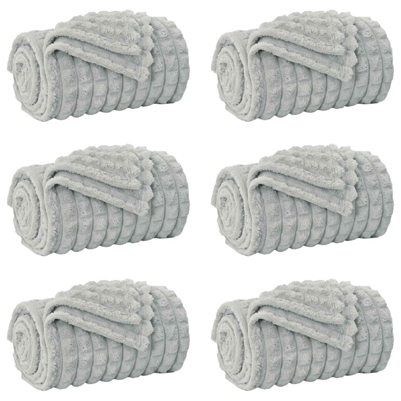 Koce narzutowe 6 pcs Szary 240 x 220 cm Polar