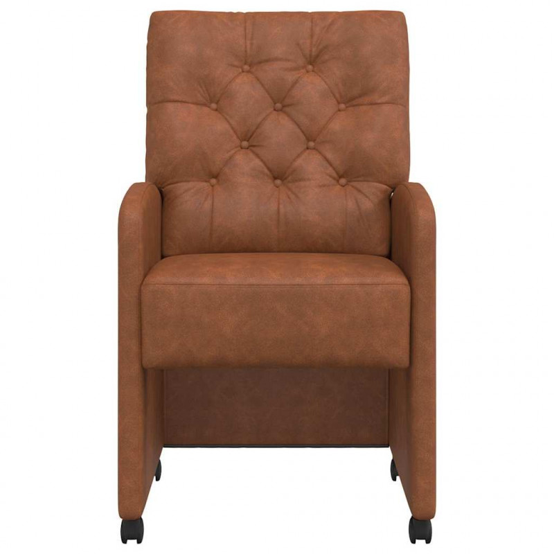 Krzesełka jadalne na kółkach 2 pcs Brązowy 58 x 67 x 97 cm