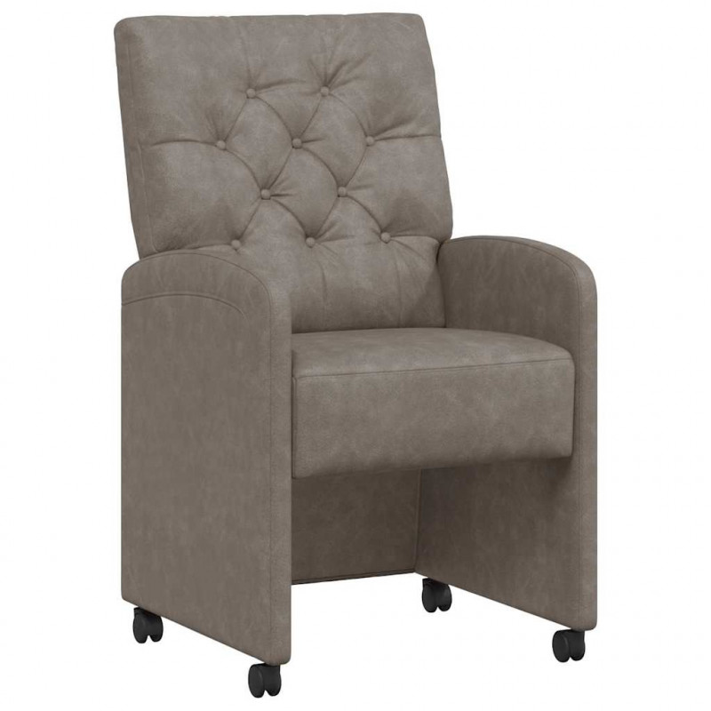 Krzesełka jadalne na kółkach 2 pcs Szary 58 x 67 x 97 cm