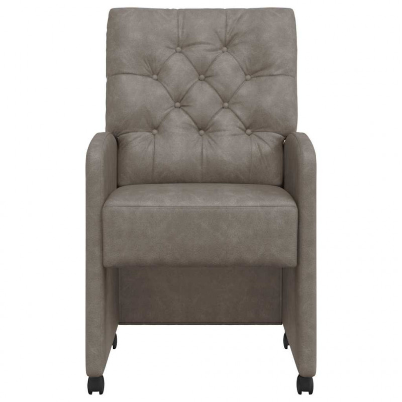 Krzesełka jadalne na kółkach 2 pcs Szary 58 x 67 x 97 cm