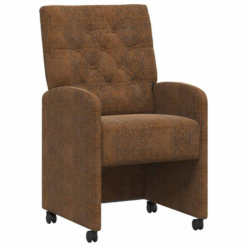 Krzesełka jadalne na kółkach 2 pcs Brązowy 58 x 67 x 97 cm