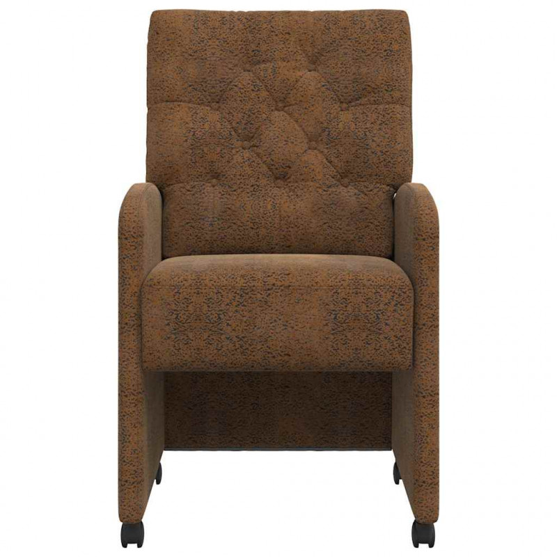Krzesełka jadalne na kółkach 2 pcs Brązowy 58 x 67 x 97 cm
