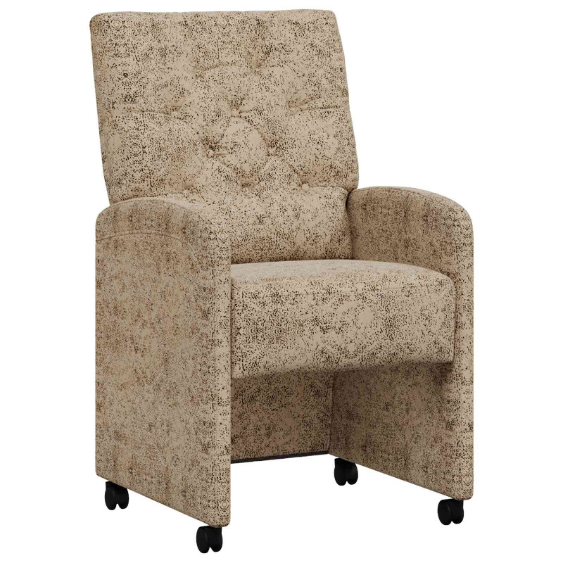 Krzesełka jadalne na kółkach 2 pcs Jasnoszary 58 x 67 x 97 cm