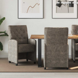 Krzesełka jadalne na kółkach 2 pcs ciemno szary 58 x 67 x 97 cm