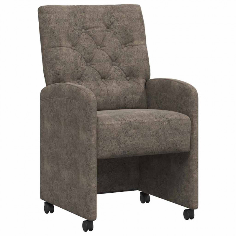 Krzesełka jadalne na kółkach 2 pcs ciemno szary 58 x 67 x 97 cm