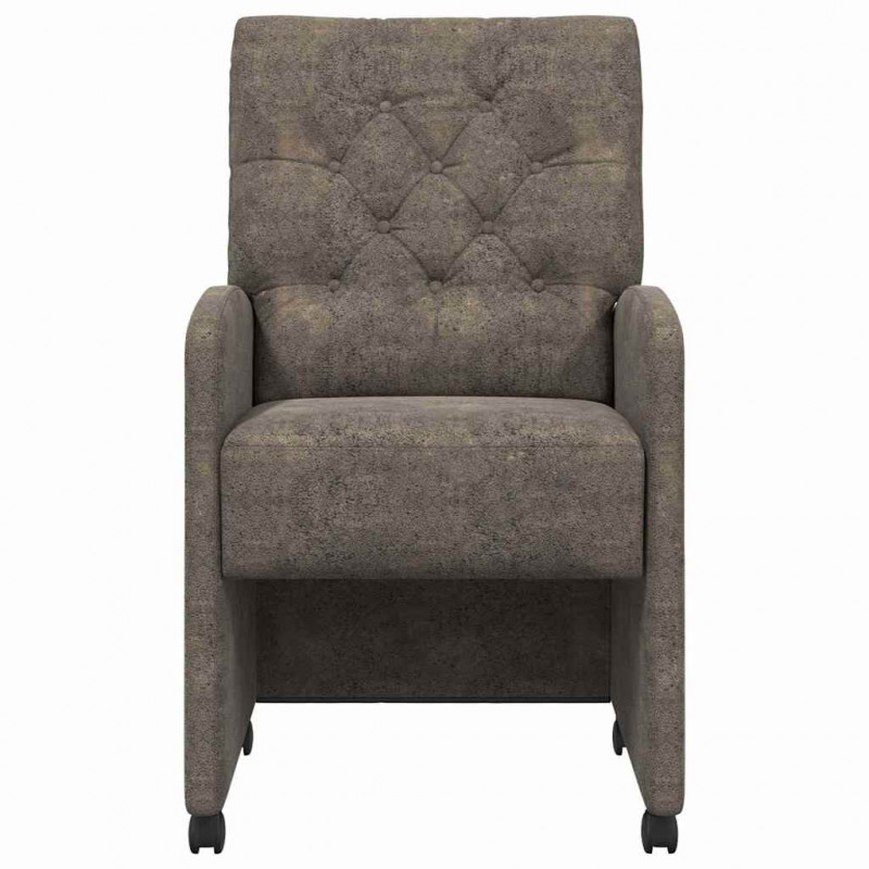 Krzesełka jadalne na kółkach 2 pcs ciemno szary 58 x 67 x 97 cm