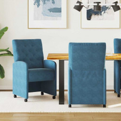 Krzesełka jadalne na kółkach 2 pcs Niebieski 58 x 67 x 97 cm