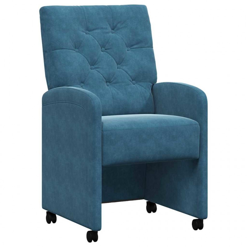 Krzesełka jadalne na kółkach 2 pcs Niebieski 58 x 67 x 97 cm