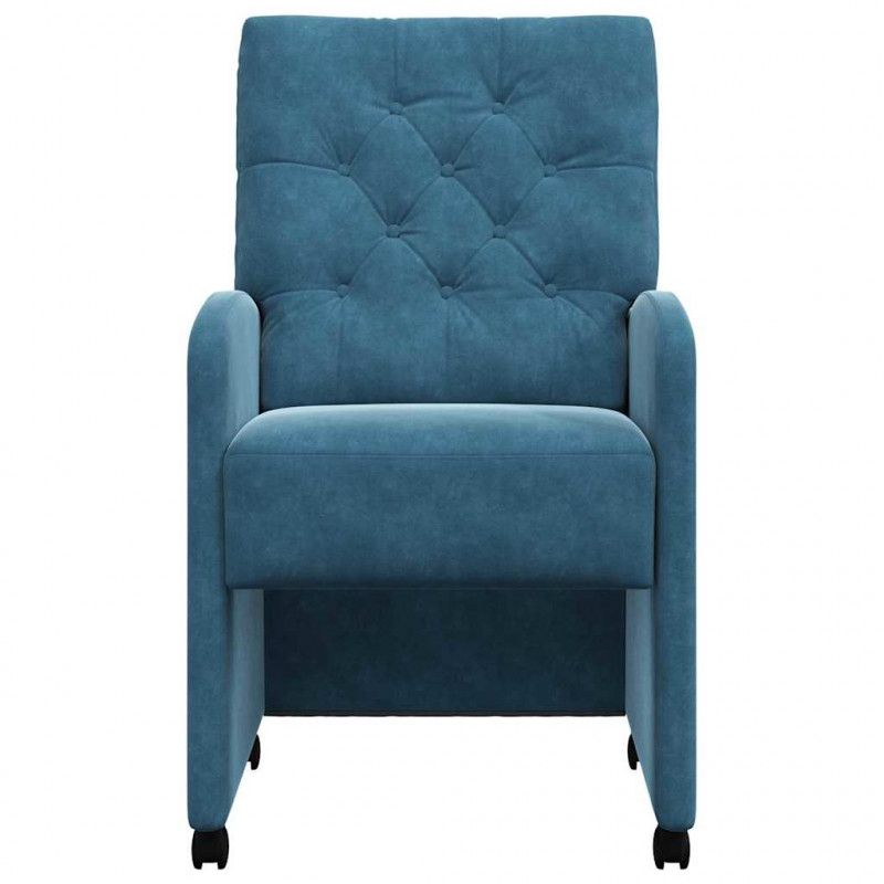 Krzesełka jadalne na kółkach 2 pcs Niebieski 58 x 67 x 97 cm