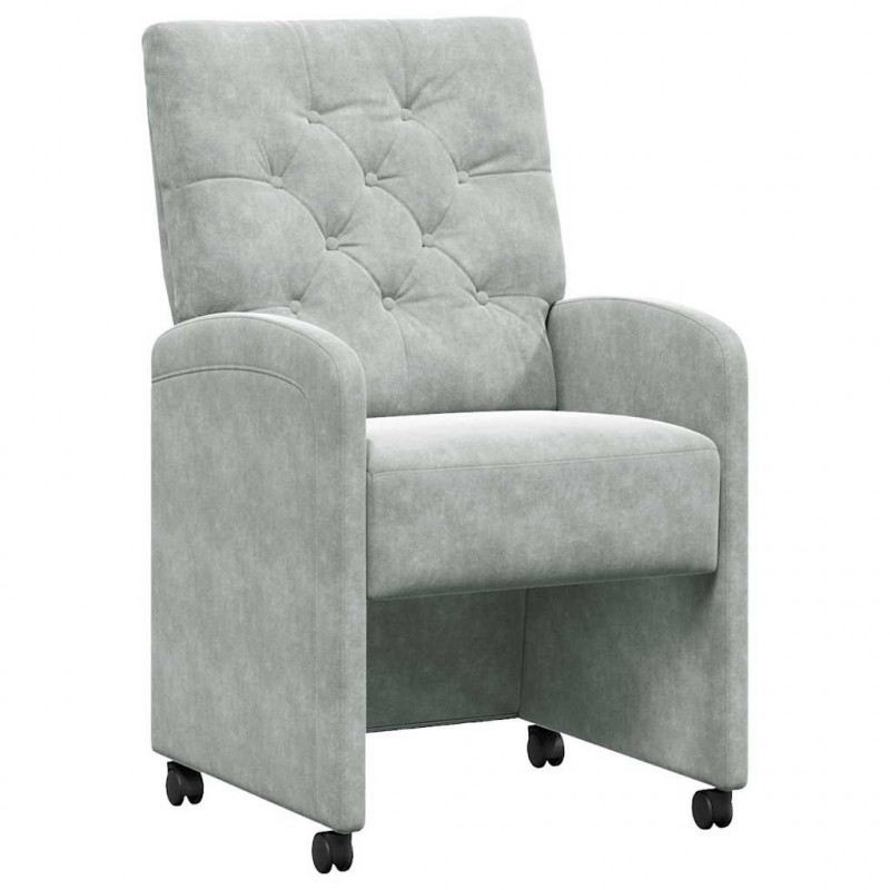 Krzesełka jadalne na kółkach 2 pcs Jasnoszary 58 x 67 x 97 cm
