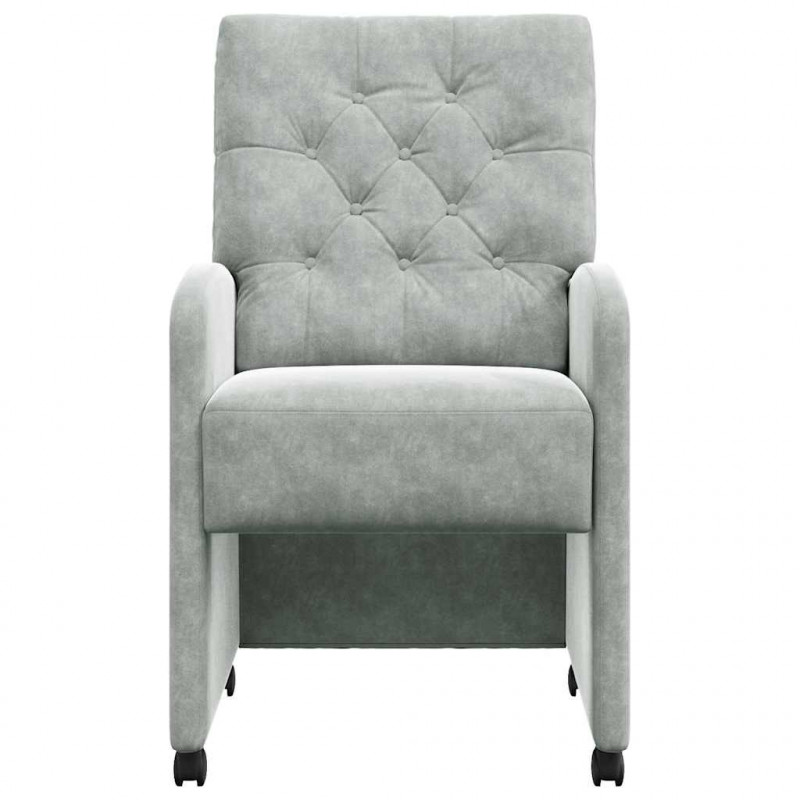 Krzesełka jadalne na kółkach 2 pcs Jasnoszary 58 x 67 x 97 cm