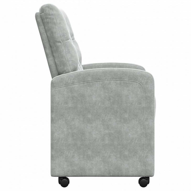 Krzesełka jadalne na kółkach 2 pcs Jasnoszary 58 x 67 x 97 cm