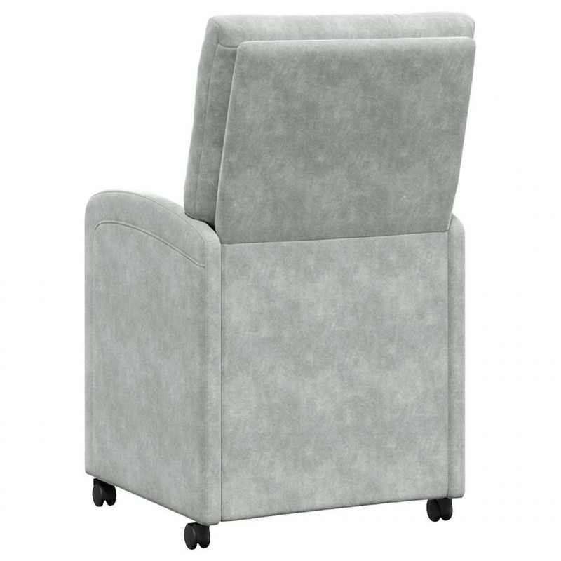 Krzesełka jadalne na kółkach 2 pcs Jasnoszary 58 x 67 x 97 cm
