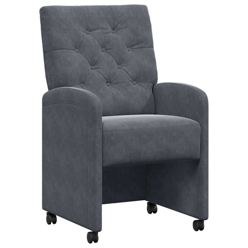 Krzesełka jadalne na kółkach 2 pcs ciemno szary 58 x 67 x 97 cm