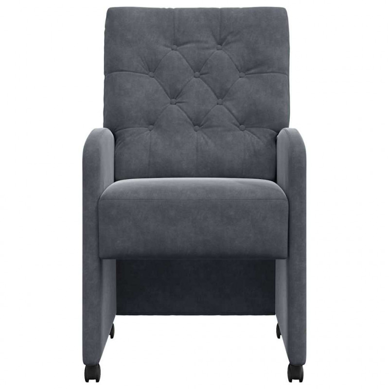 Krzesełka jadalne na kółkach 2 pcs ciemno szary 58 x 67 x 97 cm