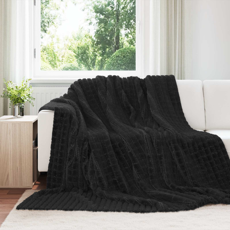 Koce narzutowe 6 pcs Czarny 240 x 220 cm Polar