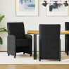 Krzesełka jadalne na kółkach 2 pcs Czarny 58 x 67 x 97 cm