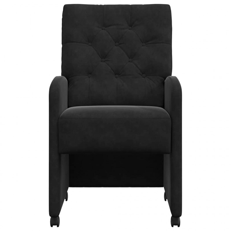 Krzesełka jadalne na kółkach 2 pcs Czarny 58 x 67 x 97 cm