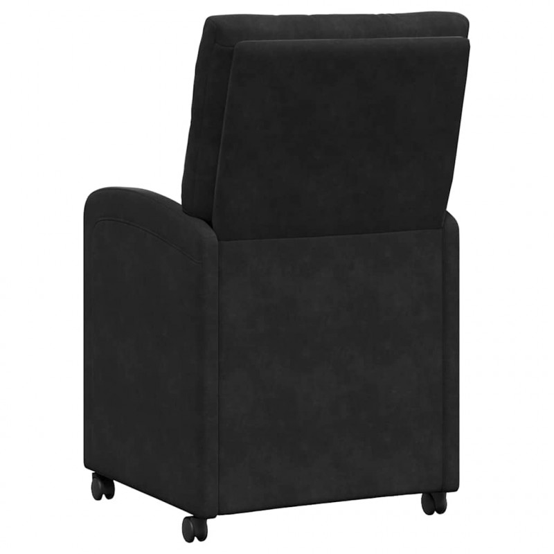 Krzesełka jadalne na kółkach 2 pcs Czarny 58 x 67 x 97 cm