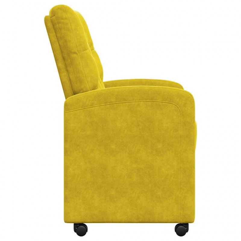 Krzesełka jadalne na kółkach 2 pcs Żółty 58 x 67 x 97 cm