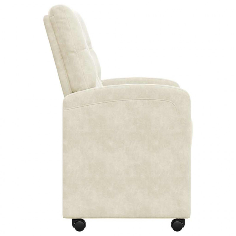 Krzesełka jadalne na kółkach 2 pcs Kremowy 58 x 67 x 97 cm