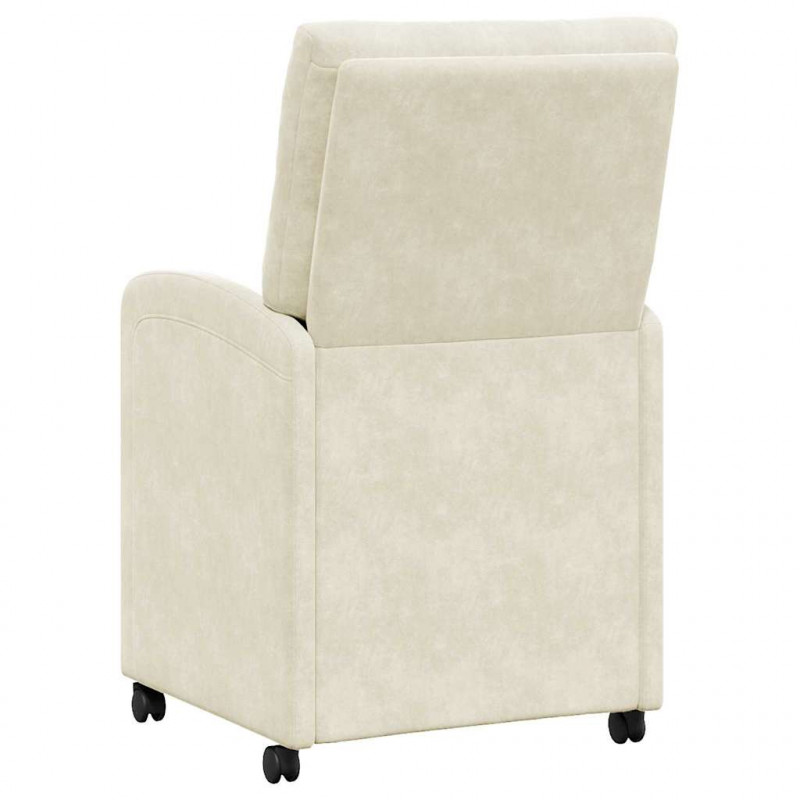 Krzesełka jadalne na kółkach 2 pcs Kremowy 58 x 67 x 97 cm