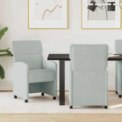 Krzesełka jadalne na kółkach 2 pcs Jasnoszary 58 x 65 x 98 cm