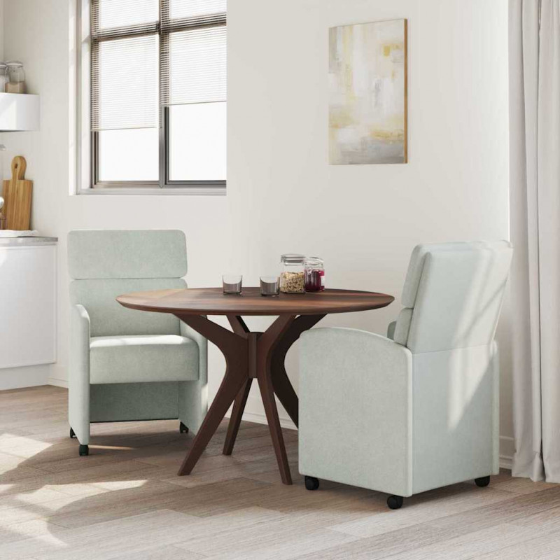 Krzesełka jadalne na kółkach 2 pcs Jasnoszary 58 x 65 x 98 cm
