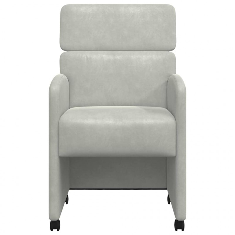Krzesełka jadalne na kółkach 2 pcs Jasnoszary 58 x 65 x 98 cm