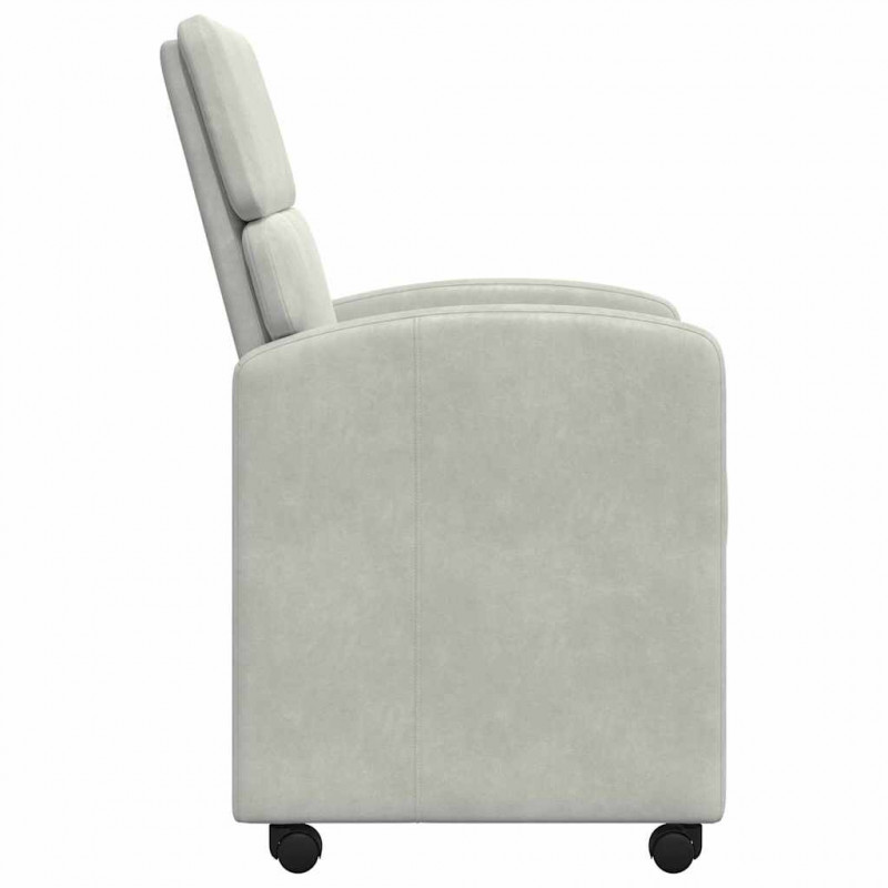 Krzesełka jadalne na kółkach 2 pcs Jasnoszary 58 x 65 x 98 cm