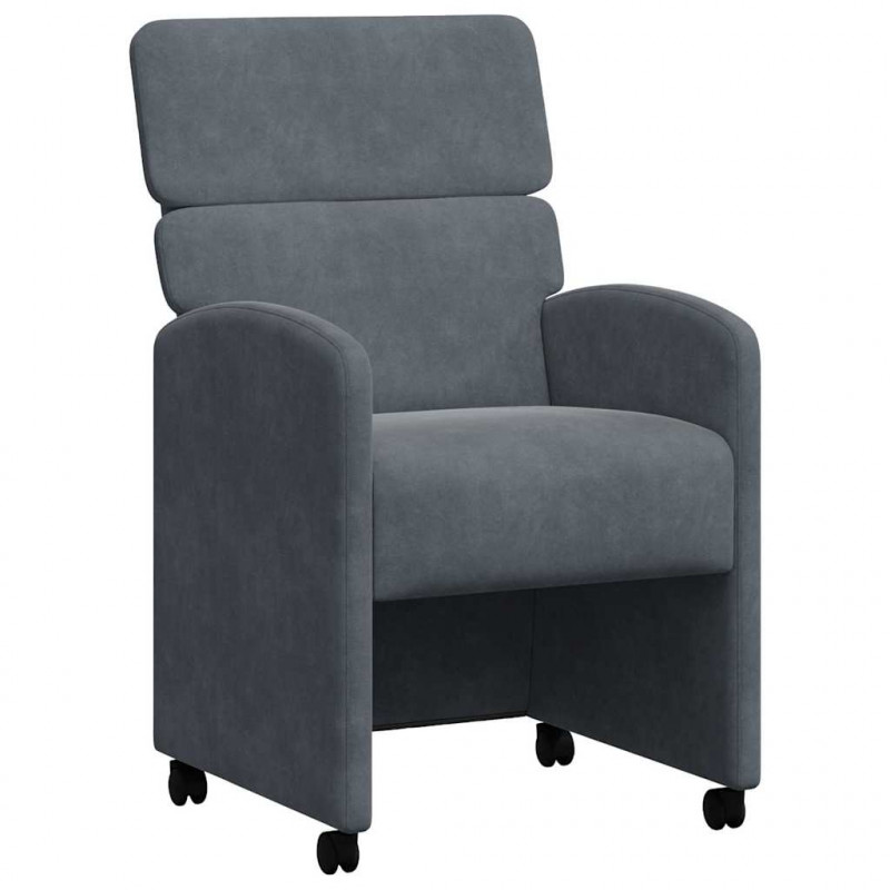 Krzesełka jadalne na kółkach 2 pcs ciemno szary 58 x 65 x 98 cm