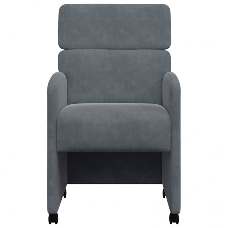 Krzesełka jadalne na kółkach 2 pcs ciemno szary 58 x 65 x 98 cm