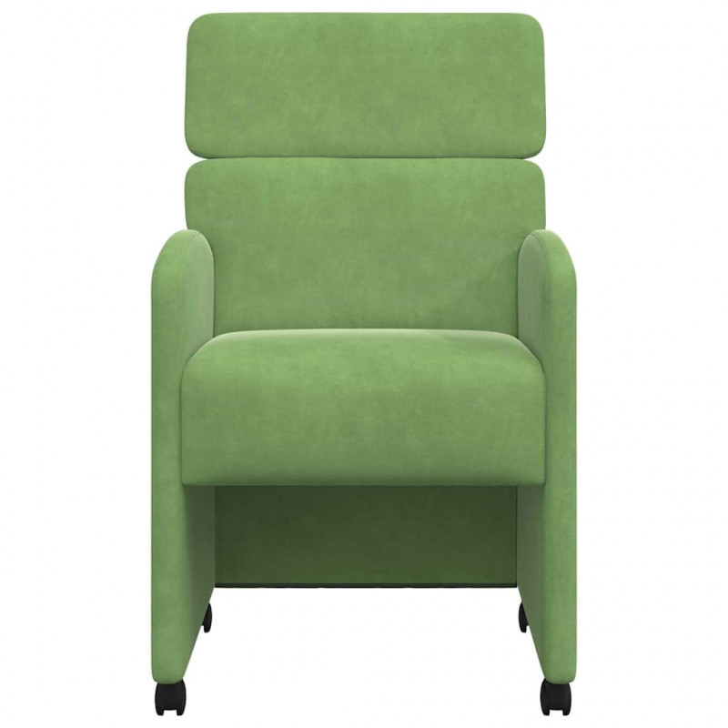 Krzesełka jadalne na kółkach 2 pcs jasnozielony 58 x 65 x 98 cm