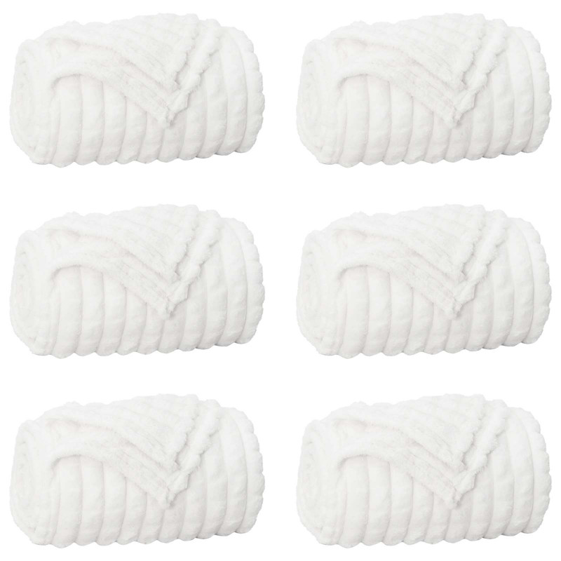 Koce narzutowe 6 pcs Biały 270 x 240 cm Polar