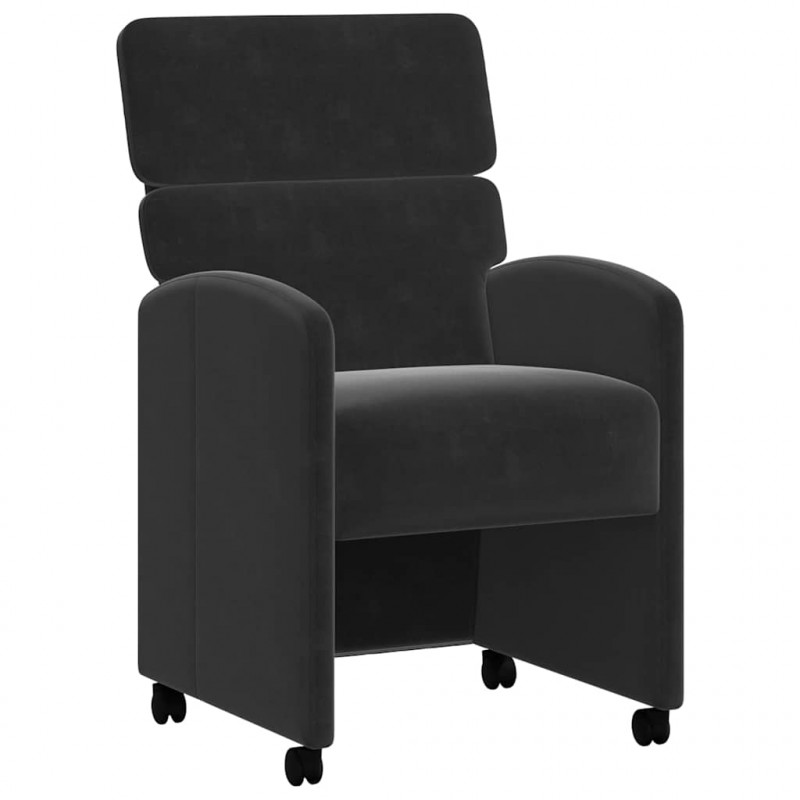 Krzesełka jadalne na kółkach 2 pcs Czarny 58 x 65 x 98 cm