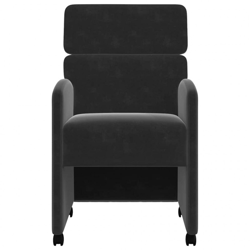 Krzesełka jadalne na kółkach 2 pcs Czarny 58 x 65 x 98 cm