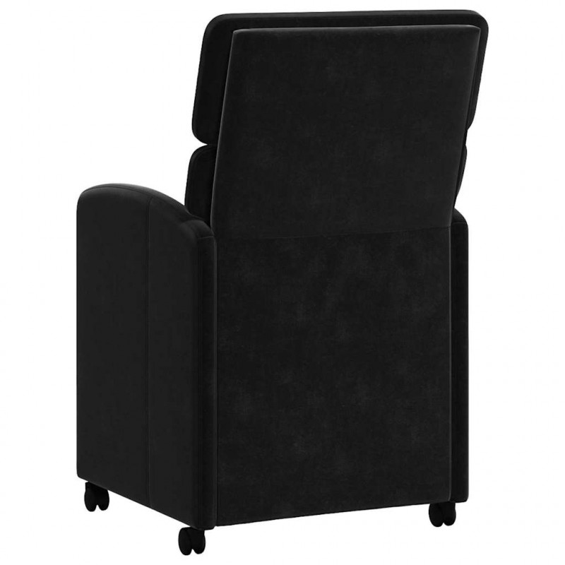 Krzesełka jadalne na kółkach 2 pcs Czarny 58 x 65 x 98 cm