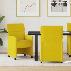 Krzesełka jadalne na kółkach 2 pcs Żółty 58 x 65 x 98 cm